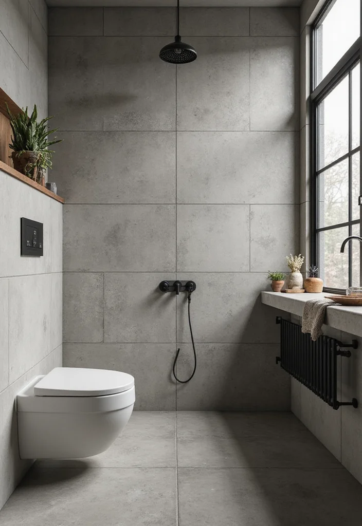 18 Bathroom Tile Pattern Ideas That Transform Spaces - 9. Industrial Chic Patterns