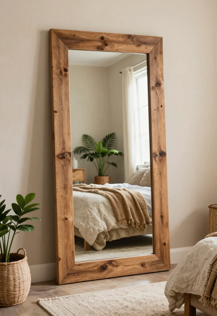 15 Bedroom Mirror Ideas: Full Length Chic and Practical - 1. The Rustic Charm of Reclaimed Wood Mirrors 1