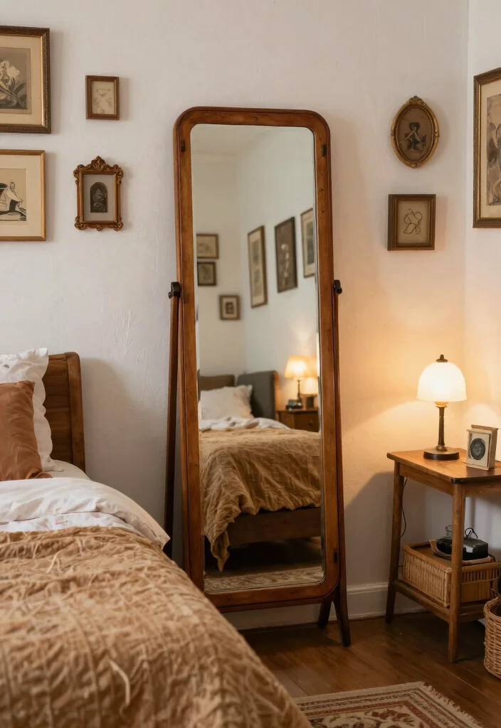 15 Bedroom Mirror Ideas: Full Length Chic and Practical - 9. Vintage Schoolhouse Style Mirrors 1