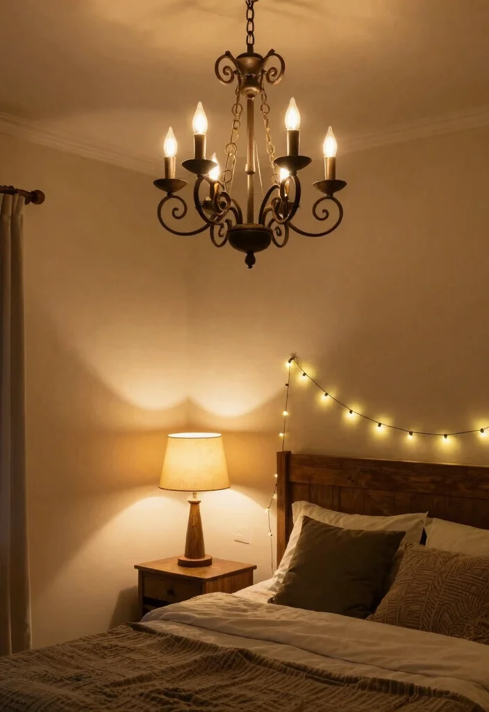 15 Country Rustic Bedroom Ideas: Warm Cozy Retreats - 6. Rustic Lighting Fixtures 1