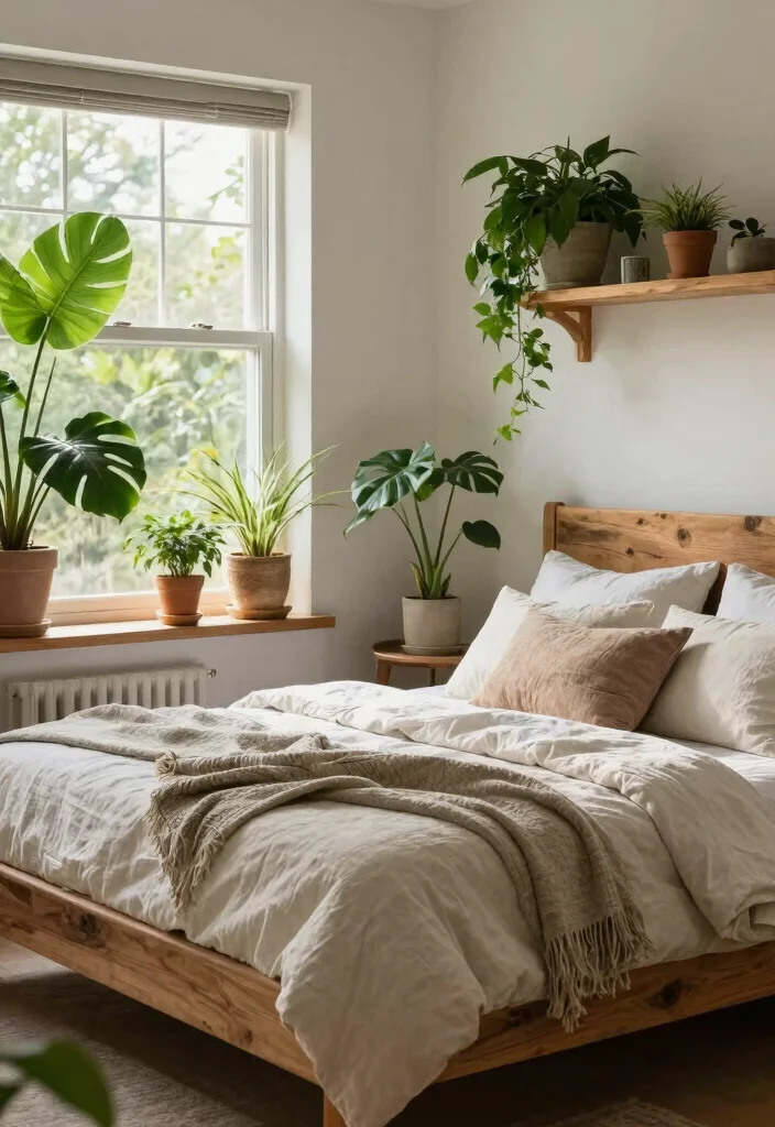 15 Country Rustic Bedroom Ideas: Warm Cozy Retreats - 7. Nature-Inspired Decor 1