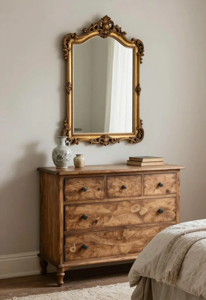 15 Mirror for Bedroom Wall Ideas: Elegant Reflective Style - 1. Vintage Ornate Mirrors 1