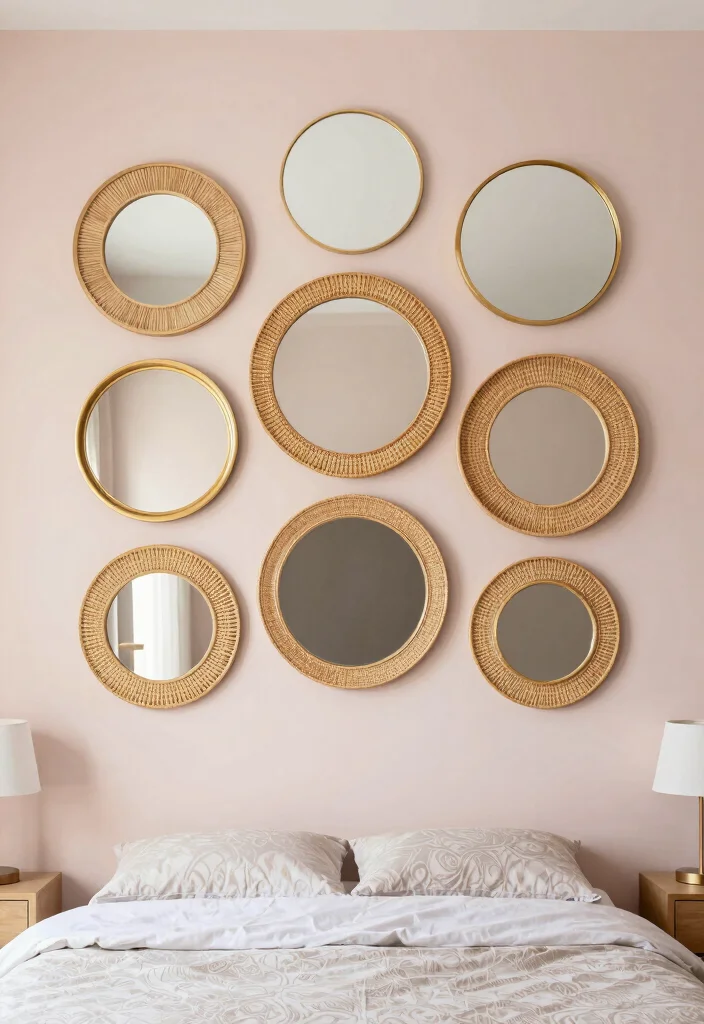 15 Mirror for Bedroom Wall Ideas: Elegant Reflective Style - 3. Circular Mirrors 1