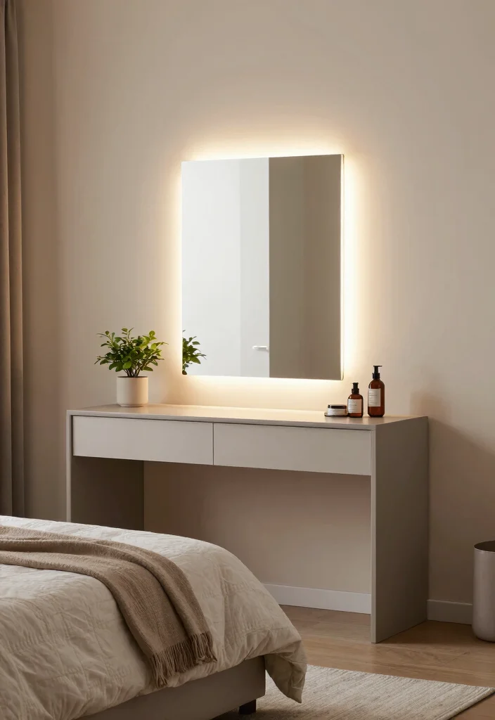 15 Mirror for Bedroom Wall Ideas: Elegant Reflective Style - 8. Backlit Mirrors 1