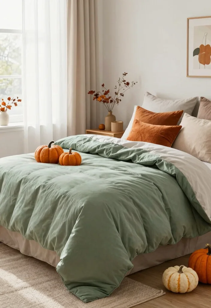 15 Sage Green Comforter Bedroom Ideas: Calm Cozy Layers - 15. Seasonal Decor Adjustments 1