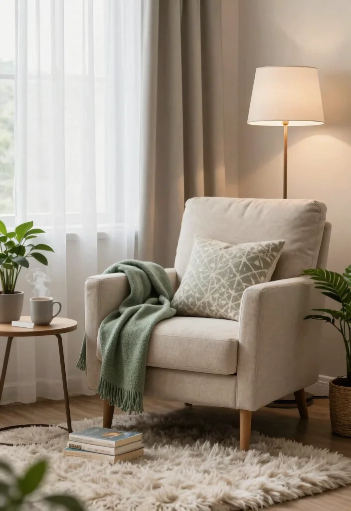 15 Sage Green Comforter Bedroom Ideas: Calm Cozy Layers - 9. Cozy Reading Nook 1