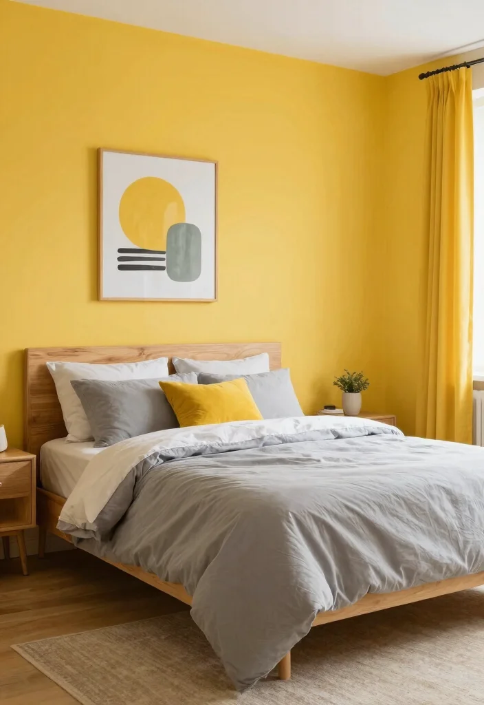 16 Bedroom Color Ideas for Couples Cozy and Romantic - 10. Sunshine Yellow Delight 1