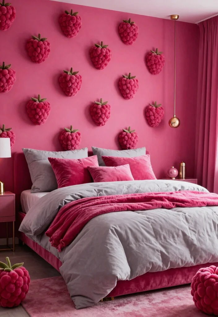 16 Bedroom Color Ideas for Couples Cozy and Romantic - 12. Romantic Raspberry Bliss 1