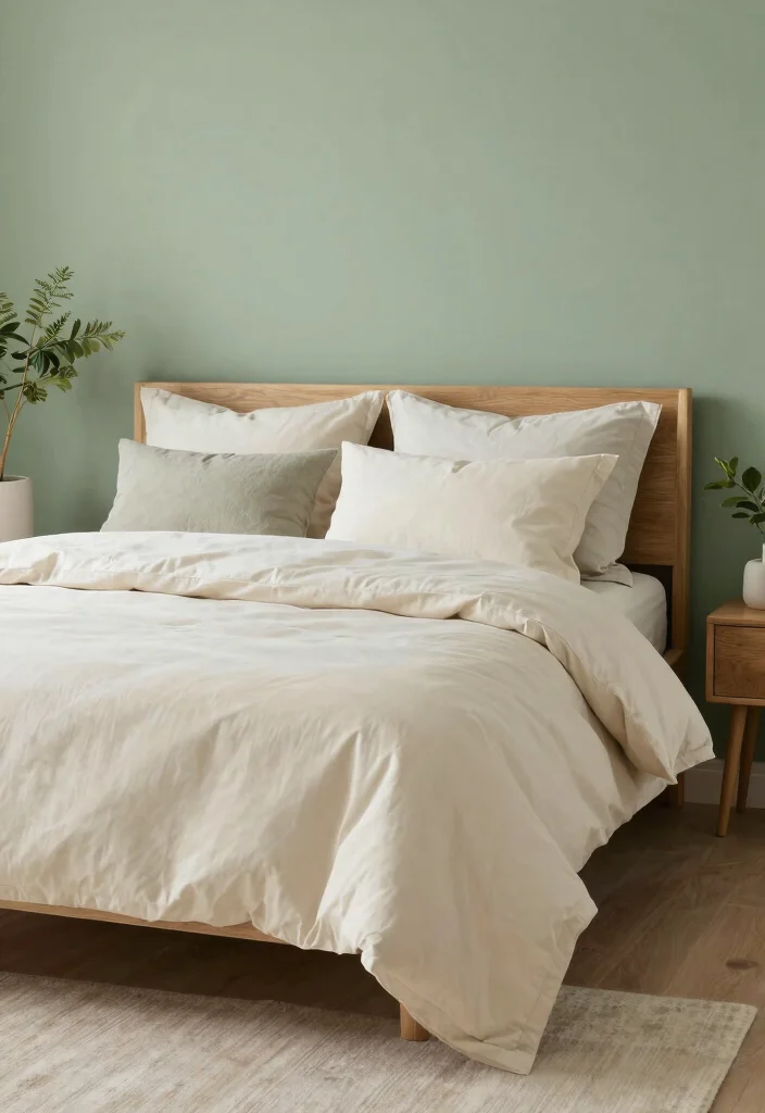 16 Bedroom Color Ideas for Couples Cozy and Romantic - 13. Earthy Sage Simplicity 1