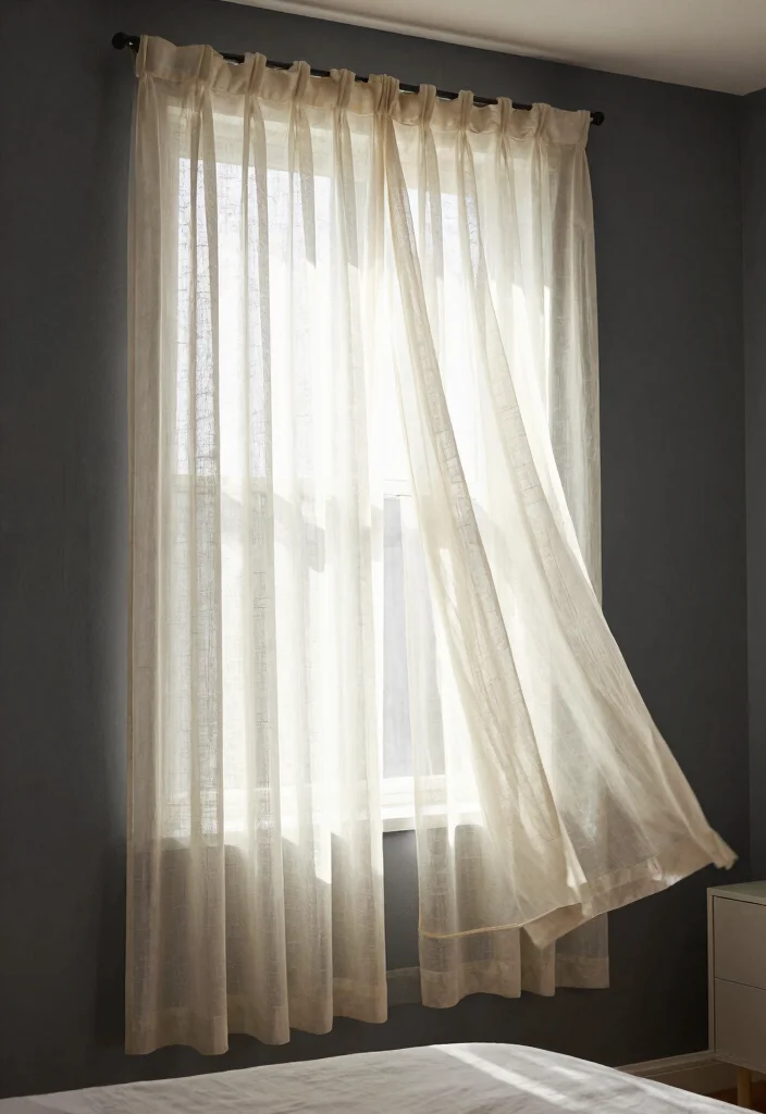 16 Charcoal Accent Wall Bedroom Ideas for a Modern Dramatic Look - 7. Stylish Window Treatments 1