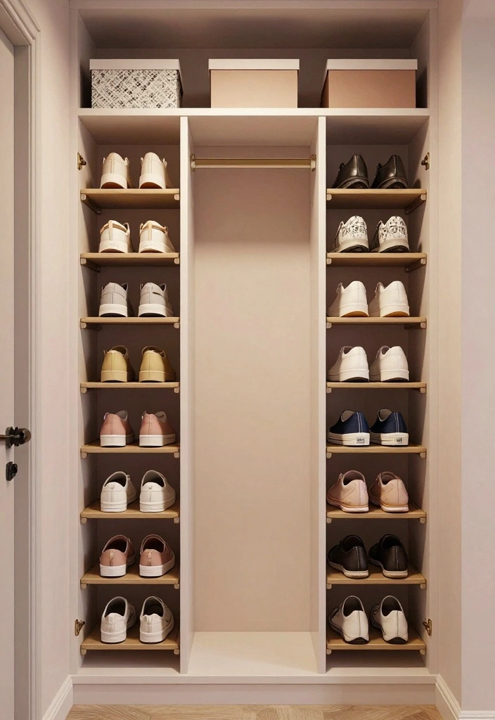 16 Inside Cupboard Ideas for Bedroom Smart Storage Solutions - 1. Vertical Shoe Storage Magic 1