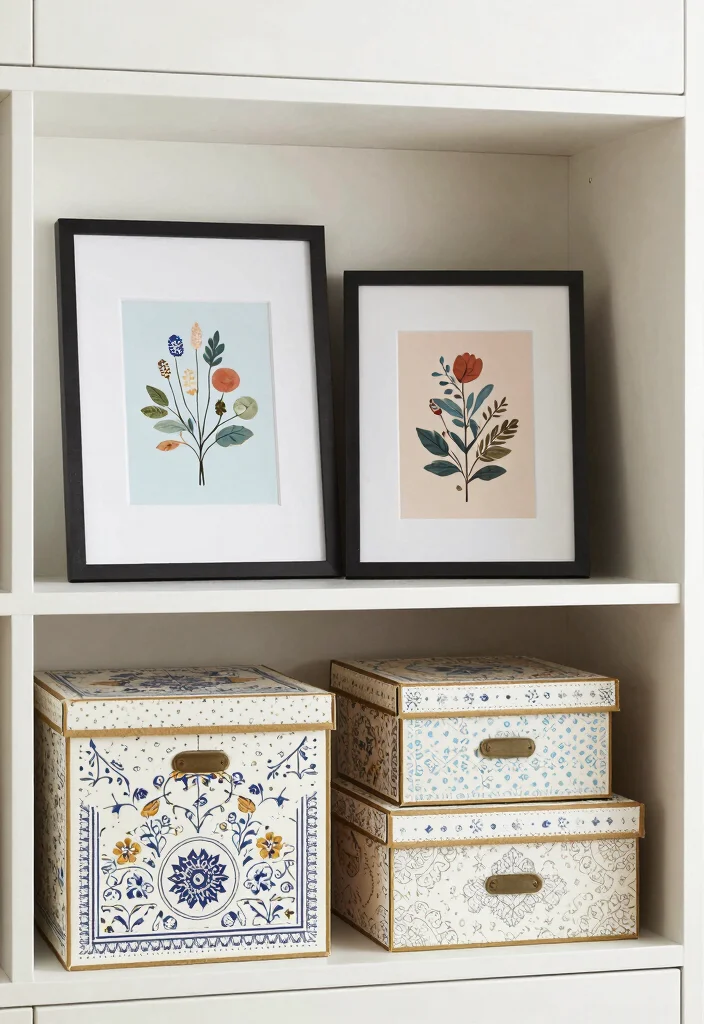 16 Inside Cupboard Ideas for Bedroom Smart Storage Solutions - 14. Use of Artwork as Storage 1