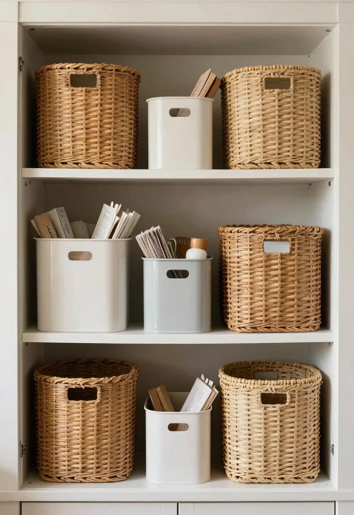 16 Inside Cupboard Ideas for Bedroom Smart Storage Solutions - 2. Baskets and Boxes Galore 1