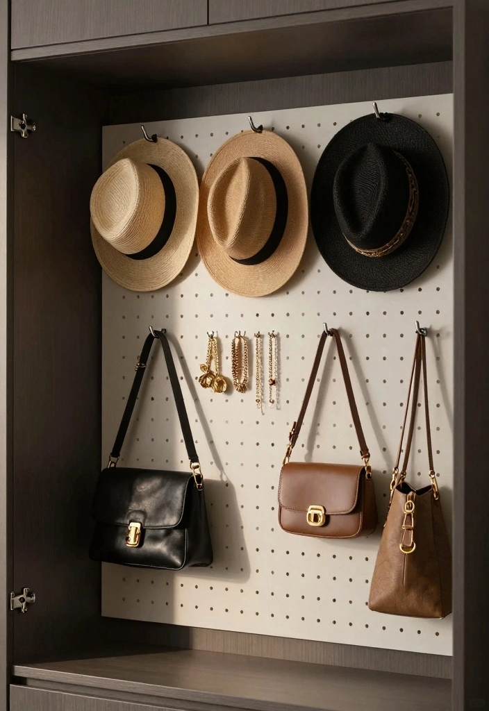 16 Inside Cupboard Ideas for Bedroom Smart Storage Solutions - 6. Hooks and Pegboards for Versatility 1