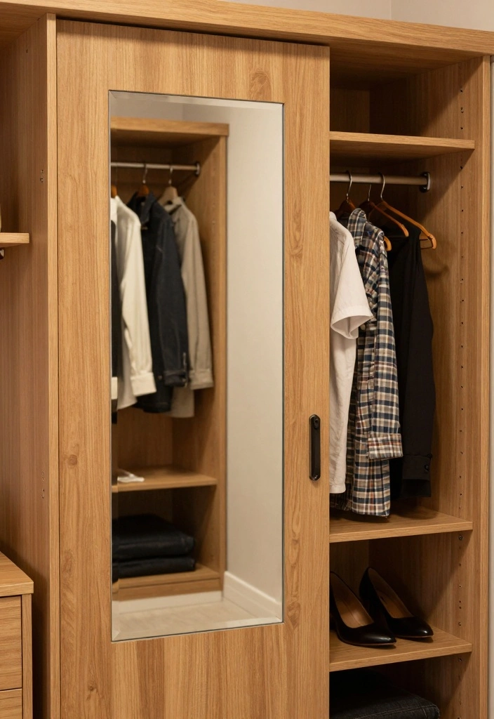 16 Inside Cupboard Ideas for Bedroom Smart Storage Solutions - 8. Use of Mirror for Depth 1