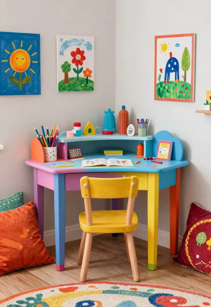 16 Kids Desk Area in Bedroom Ideas: Smart Study Zones - 15. DIY Customization 1