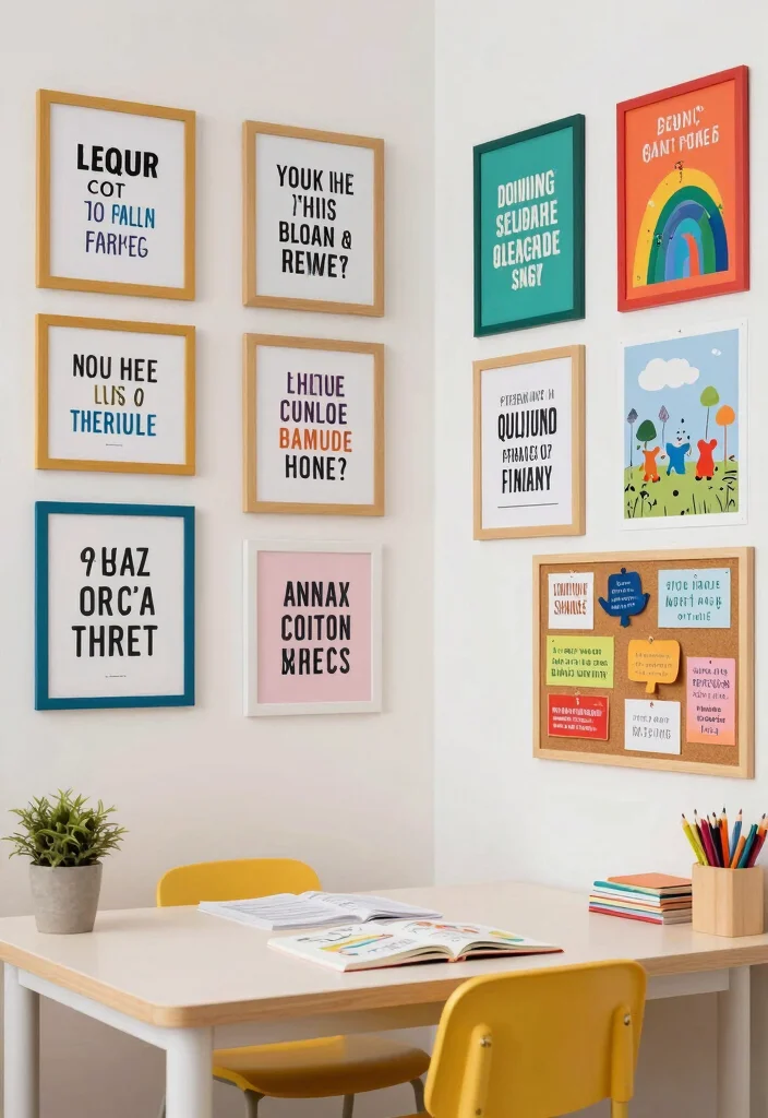 16 Kids Desk Area in Bedroom Ideas: Smart Study Zones - 16. Inspirational Quotes and Art 1