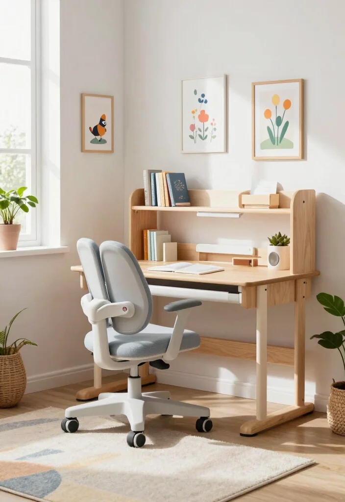 16 Kids Desk Area in Bedroom Ideas: Smart Study Zones - 2. Sleek Scandinavian Design 1