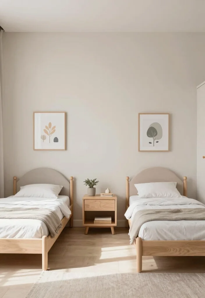 16 Toddler Twin Bedroom Ideas Cute Safe and Functional - 10. Minimalist Play Space 1