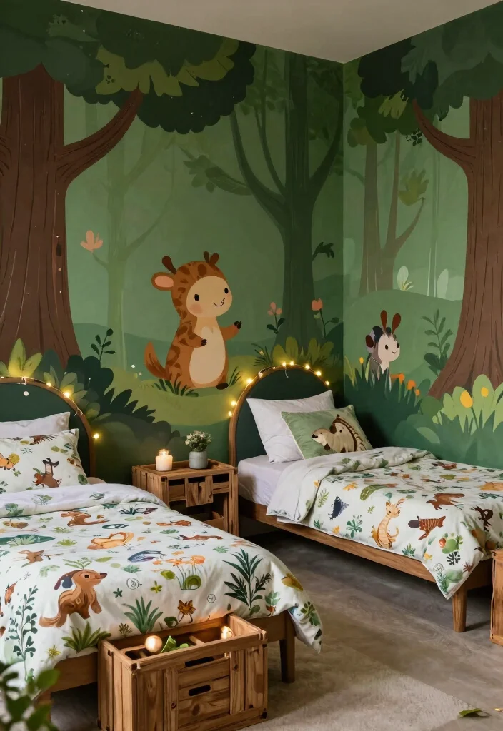 16 Toddler Twin Bedroom Ideas Cute Safe and Functional - 4. Enchanted Fairytale Forest 1