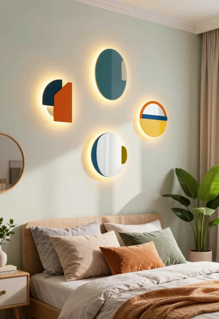 16 Wall Mounted Lights Bedroom Ideas: Sleek Space Saving - 3. Artistic Wall Fixtures 1