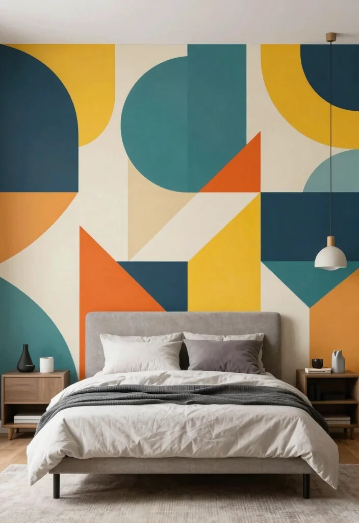 17 Accent Wall Girls Bedroom Ideas Cute and Creative - 12. Geometric Patterns 1