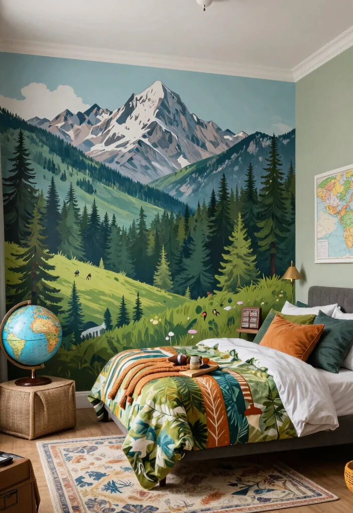 17 Accent Wall Girls Bedroom Ideas Cute and Creative - 16. Adventure Awaits 1