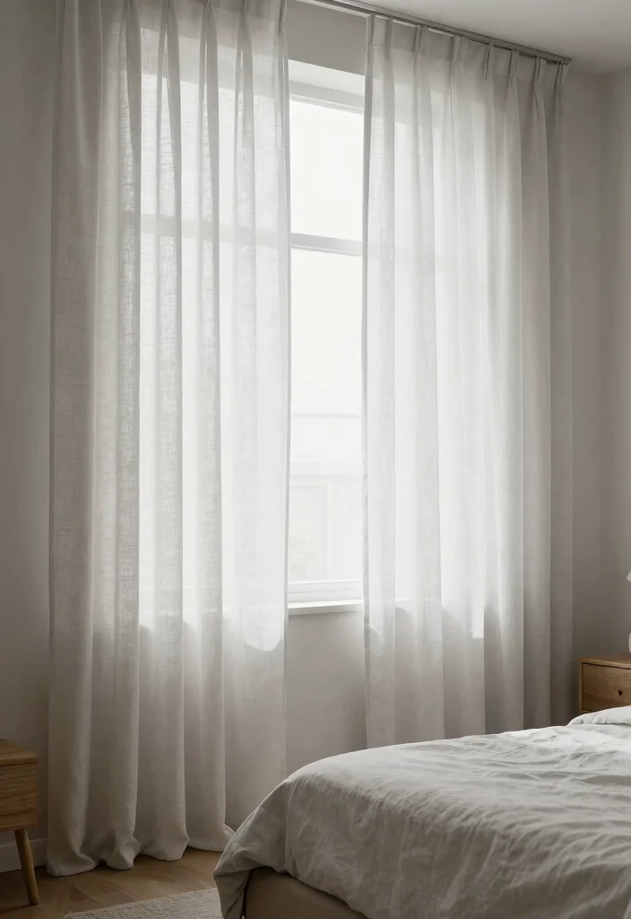17 Bedroom Ideas for Women in Their 30s: Stylish and Calm - 11. Minimalist Curtains 1