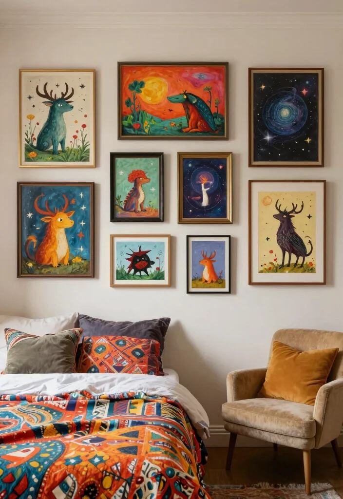 17 Fairytale Bedroom Ideas for Adults: Dreamy Magical Style - 6. Whimsical Wall Art 1