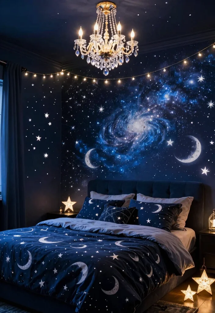 17 Fairytale Bedroom Ideas for Adults: Dreamy Magical Style - 8. Celestial Decor 1