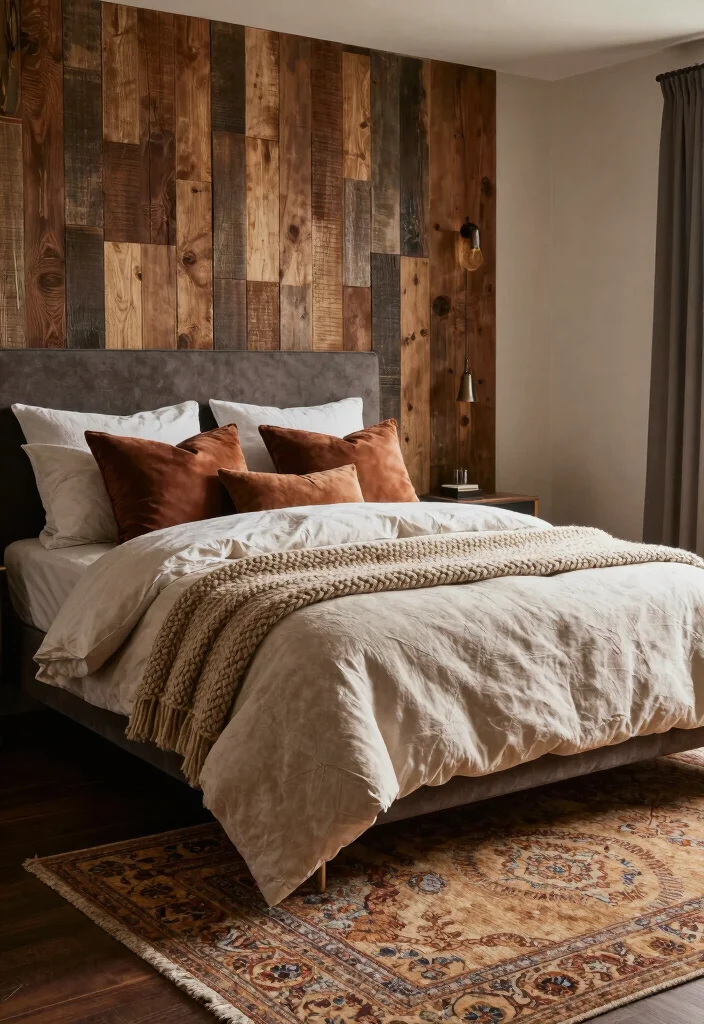 17 Room Ideas for Men's Bedroom Aesthetic: Modern Masculine - 5. Textured Layers 1