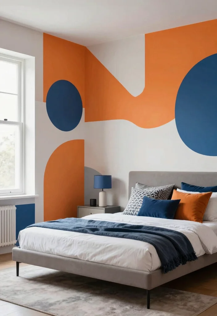 18 Bedroom Wall Drawing Ideas Creativity Inspired Decor - 3. Abstract Geometric Shapes 1