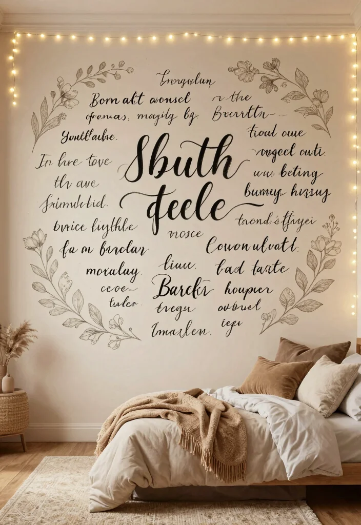 18 Bedroom Wall Drawing Ideas Creativity Inspired Decor - 5. Inspirational Quotes with Artistic Flair 1