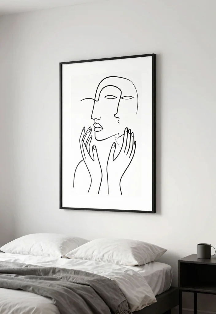 18 Bedroom Wall Drawing Ideas Creativity Inspired Decor - 7. Minimalist Line Art 1