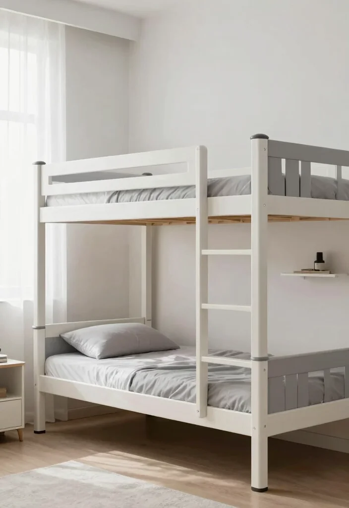 18 Boys Bedroom Ideas With Bunk Beds: Fun and Practical - 10. Minimalist Magic: Simple Bunk Bed Designs 1