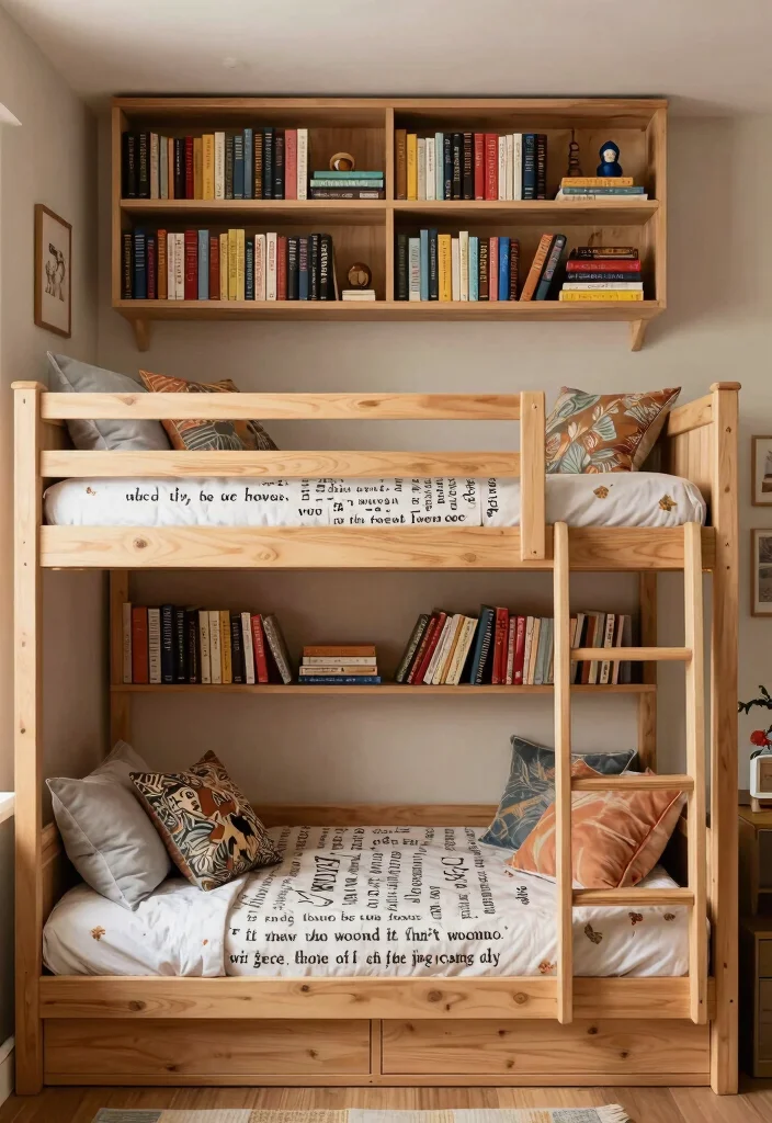 18 Boys Bedroom Ideas With Bunk Beds: Fun and Practical - 13. Learning Lounge: Bookworm Bunk Beds 1