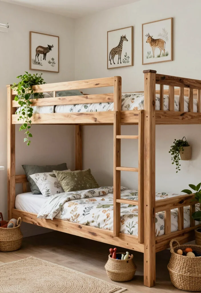 18 Boys Bedroom Ideas With Bunk Beds: Fun and Practical - 15. Nature Nook: Eco-Friendly Bunk Beds 1