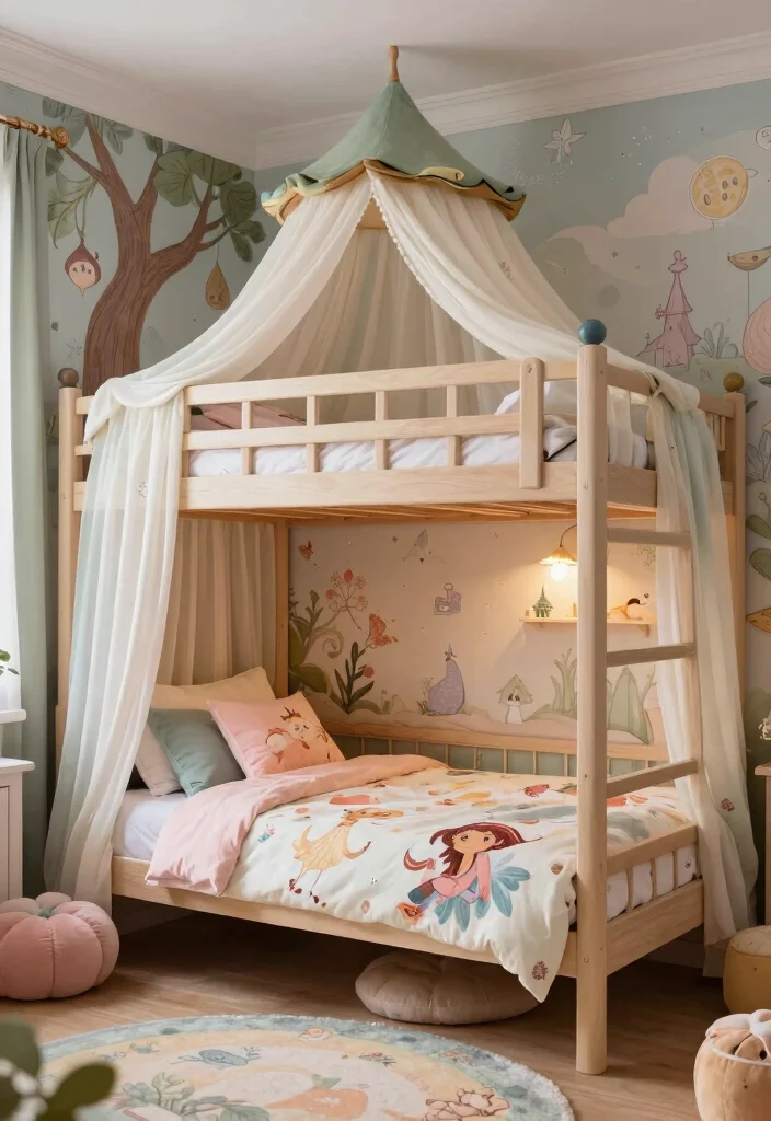 18 Boys Bedroom Ideas With Bunk Beds: Fun and Practical - 8. Enchanted Forest: Fairy Tale Bunk Beds 1