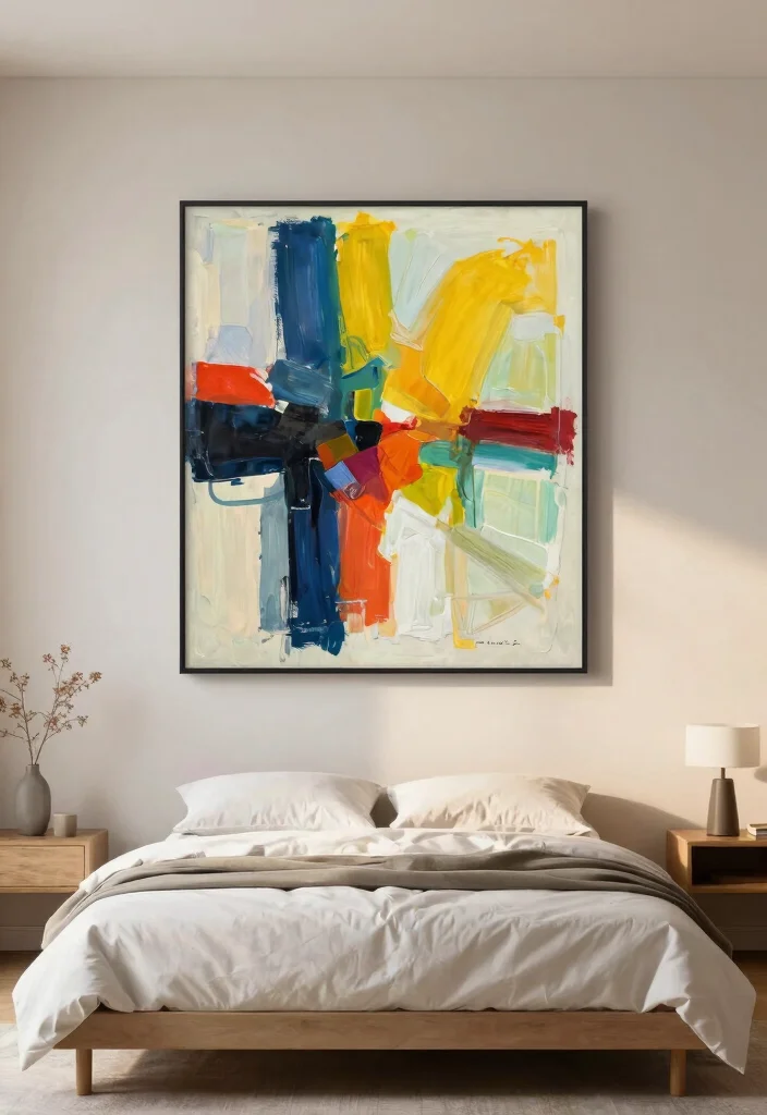 18 Minimal Bedroom Design Ideas for a Clean, Calm Aesthetic - 15. Choose a Statement Piece 1