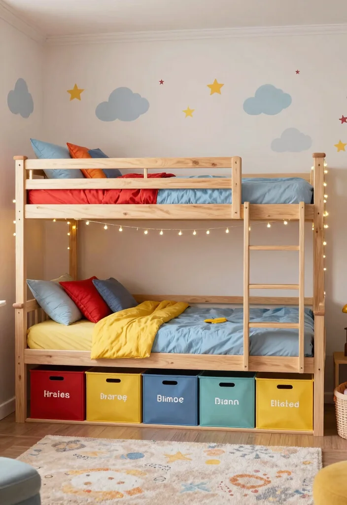 18 Three Kids Bedroom Ideas: Fun Functional Layouts - 1. Bunk Bed Haven 1