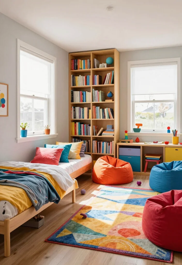 18 Three Kids Bedroom Ideas: Fun Functional Layouts - 10. Fun Floor Plans 1