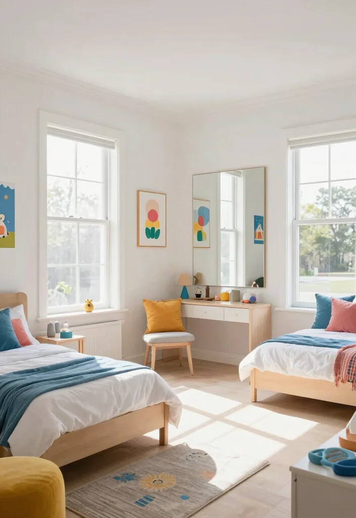 18 Three Kids Bedroom Ideas: Fun Functional Layouts - 11. Light and Bright 1