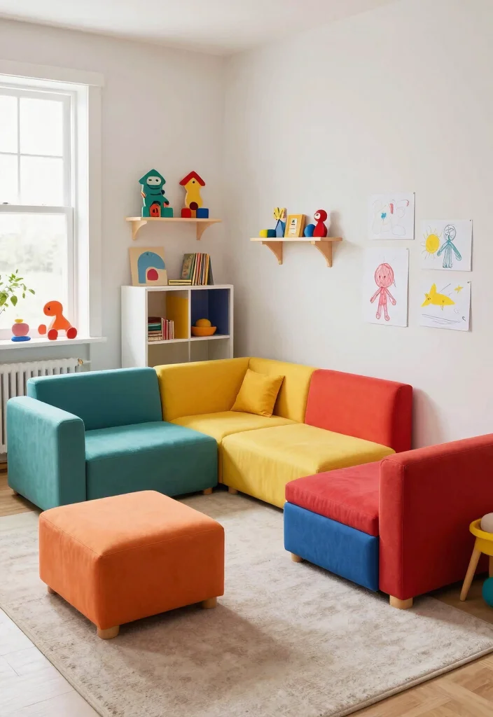 18 Three Kids Bedroom Ideas: Fun Functional Layouts - 4. Modular Furniture Magic 1