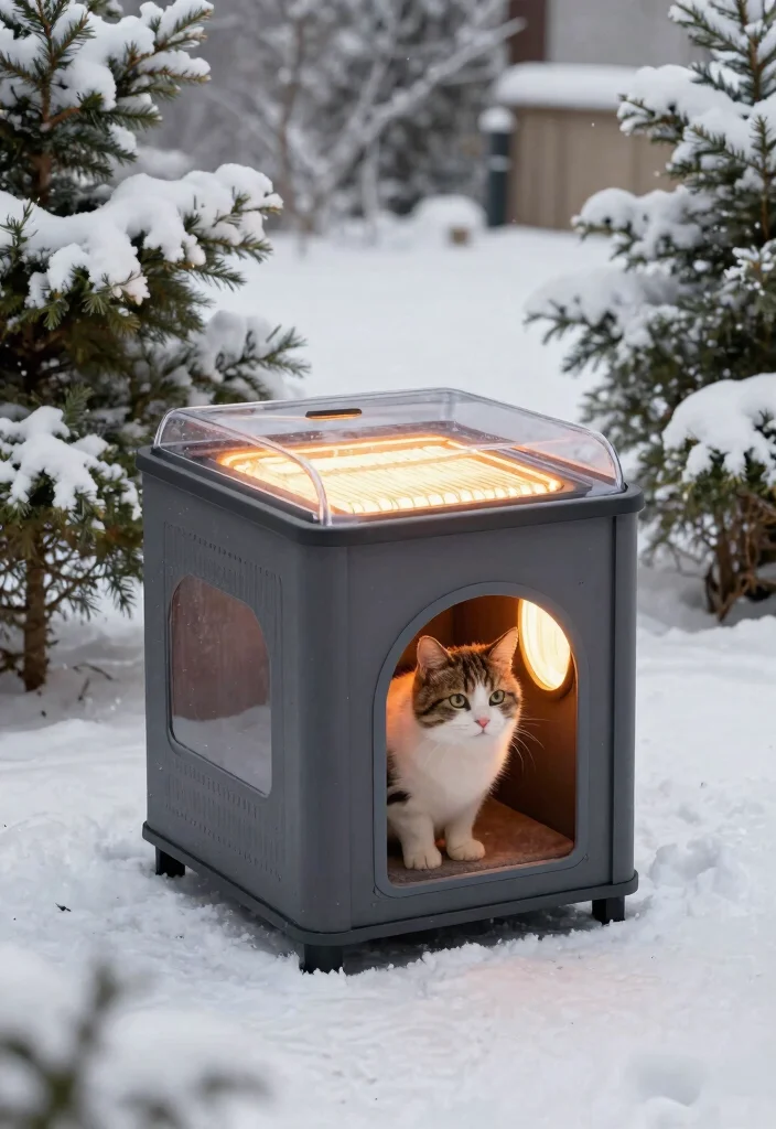 10 Outdoor Cat House Ideas That Stay Warm in Winter Cold - 3. Heated Cat House 1