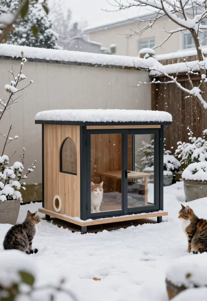 10 Outdoor Cat House Ideas That Stay Warm in Winter Cold - 6. Modern Prefab Cat House 1