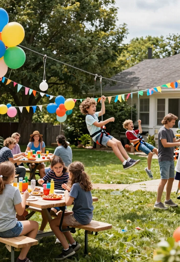 12 Backyard Zip Line Ideas That Keep Kids Safe and Neighbors Happy - 8. Host Zip Line Parties 1