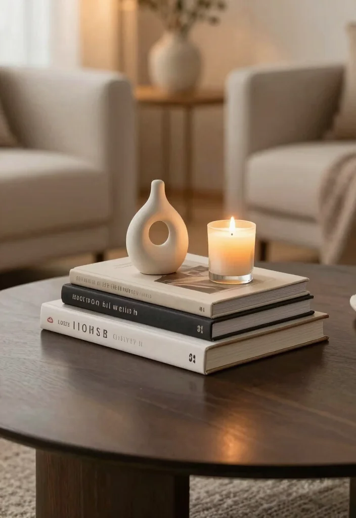 12 Farmhouse Coffee Table Decor Ideas That Don't Look Cluttered - 2. Coffee Table Books Stacked Neatly 1