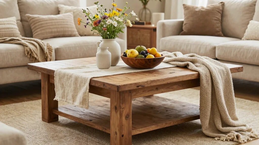 12 Farmhouse Coffee Table Decor Ideas That Don't Look Cluttered