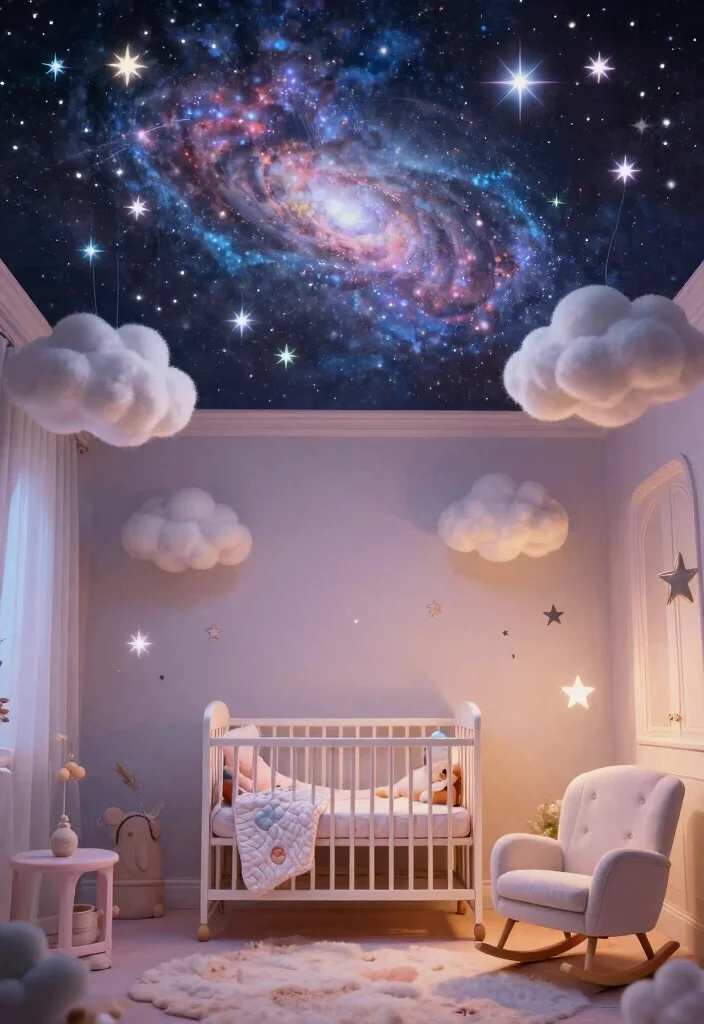 12 Fiber Optic Ceiling Ideas That Don't Need Electrician Fees - 2. Galaxy Nursery for Your Little One 1