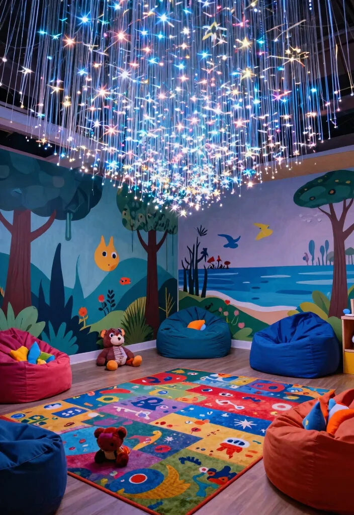 12 Fiber Optic Ceiling Ideas That Don't Need Electrician Fees - 4. Magical Playroom Adventure 1